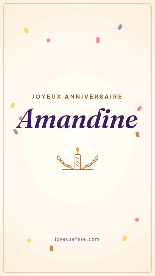 Image « Joyeux anniversaire Amandine » au format story
