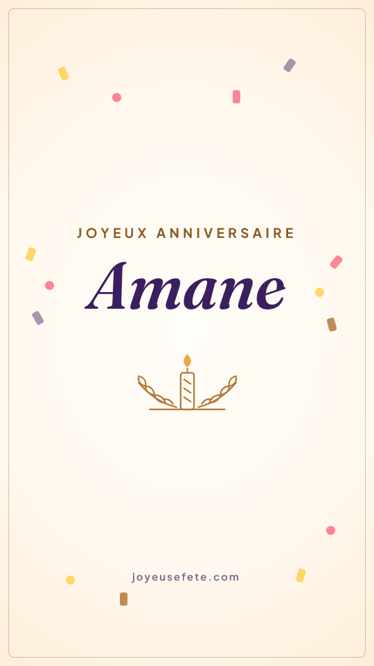 Image « Joyeux anniversaire Amane » au format story