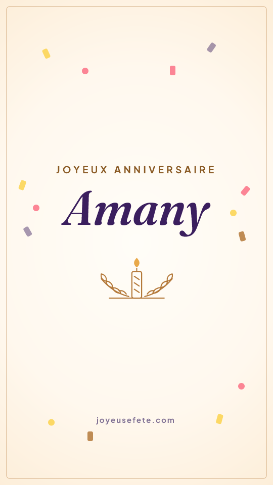 Image « Joyeux anniversaire Amany » au format story