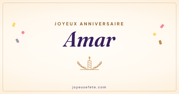 Image « Joyeux anniversaire Amar » au format large