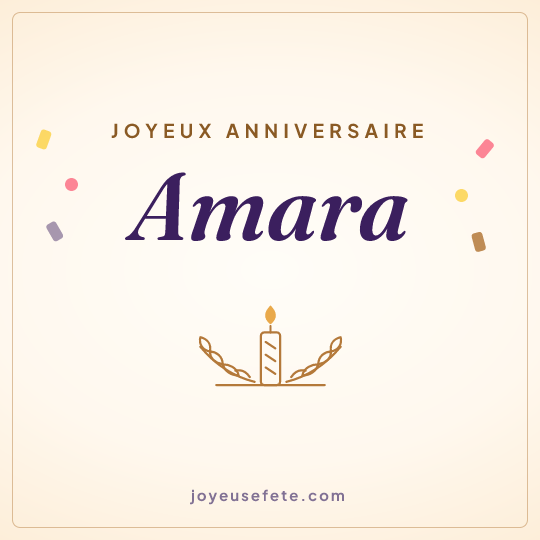 Image carrée « Joyeux anniversaire Amara » pour WhatsApp