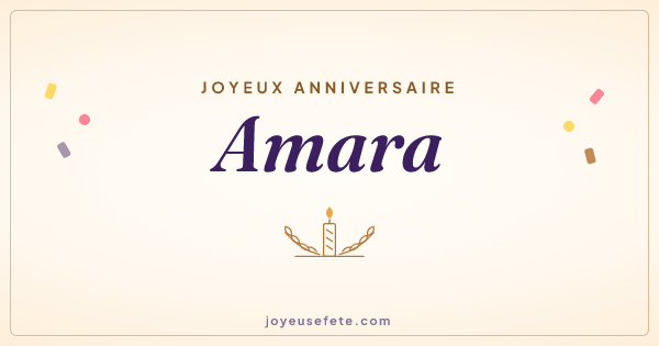 Image « Joyeux anniversaire Amara » au format large