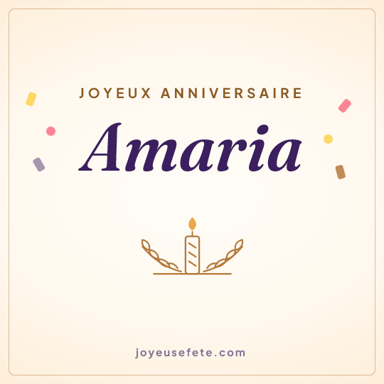 Image carrée « Joyeux anniversaire Amaria » pour WhatsApp