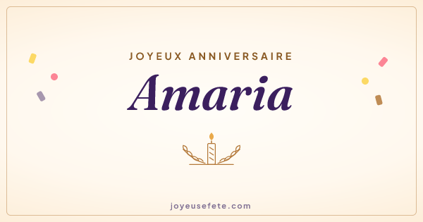 Image « Joyeux anniversaire Amaria » au format large
