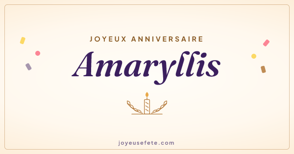 Image « Joyeux anniversaire Amaryllis » au format large