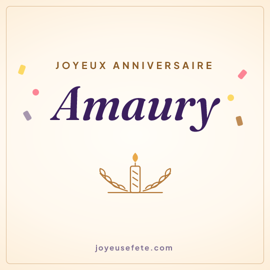 Image carrée « Joyeux anniversaire Amaury » pour WhatsApp