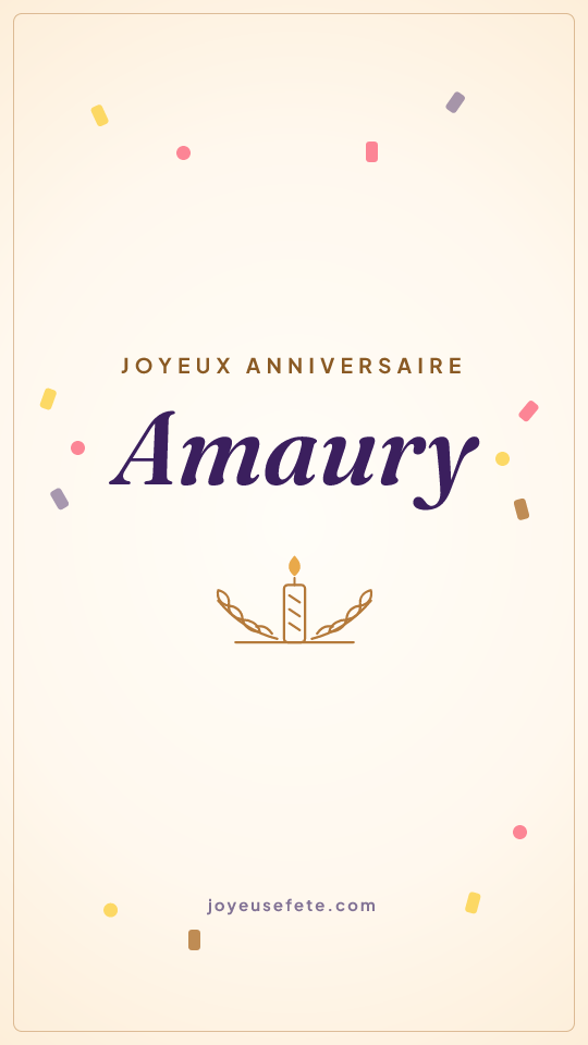 Image « Joyeux anniversaire Amaury » au format story