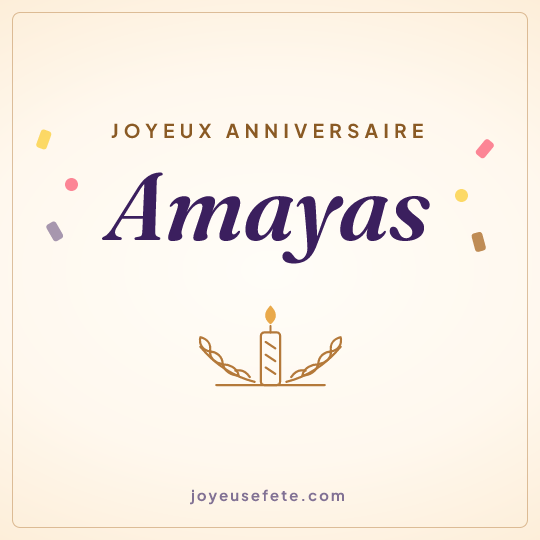 Image carrée « Joyeux anniversaire Amayas » pour WhatsApp