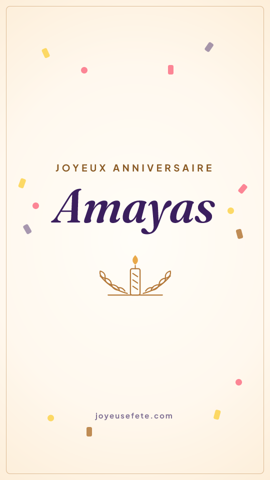 Image « Joyeux anniversaire Amayas » au format story