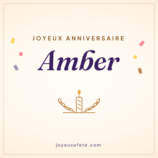 Image carrée « Joyeux anniversaire Amber » pour WhatsApp