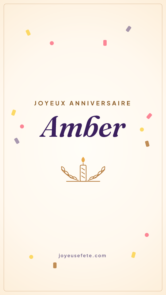 Image « Joyeux anniversaire Amber » au format story