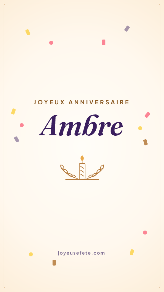 Image « Joyeux anniversaire Ambre » au format story