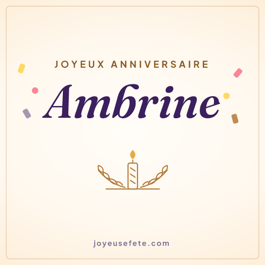 Image carrée « Joyeux anniversaire Ambrine » pour WhatsApp