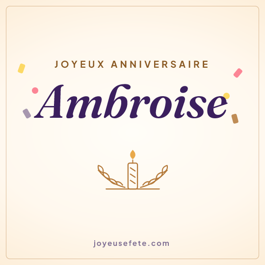 Image carrée « Joyeux anniversaire Ambroise » pour WhatsApp