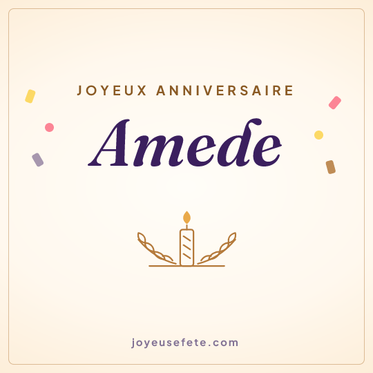 Image carrée « Joyeux anniversaire Amede » pour WhatsApp