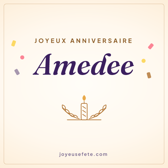 Image carrée « Joyeux anniversaire Amedee » pour WhatsApp