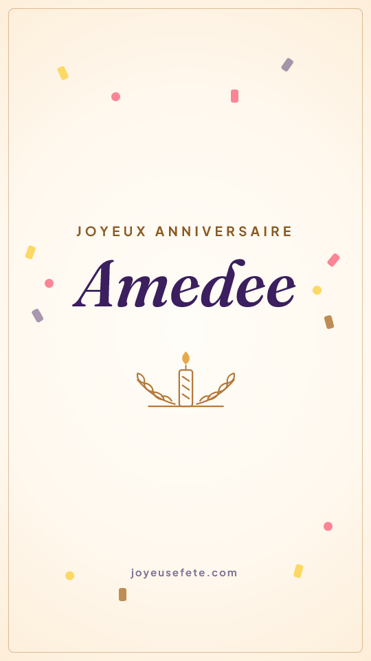 Image « Joyeux anniversaire Amedee » au format story