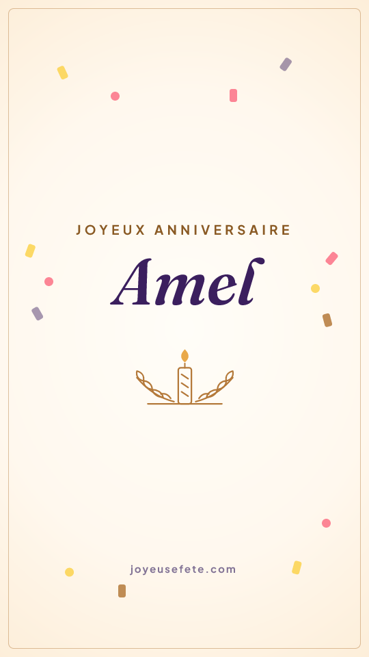 Image « Joyeux anniversaire Amel » au format story