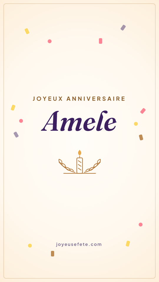 Image « Joyeux anniversaire Amele » au format story
