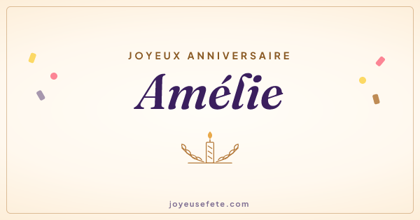 Image « Joyeux anniversaire Amélie » au format large