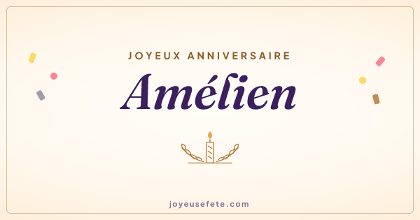 Image « Joyeux anniversaire Amélien » au format large