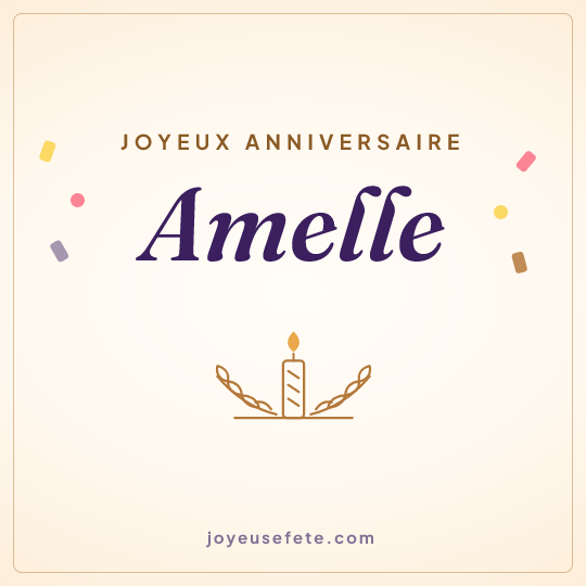 Image carrée « Joyeux anniversaire Amelle » pour WhatsApp