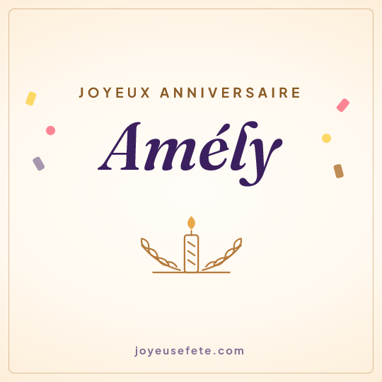 Image carrée « Joyeux anniversaire Amély » pour WhatsApp