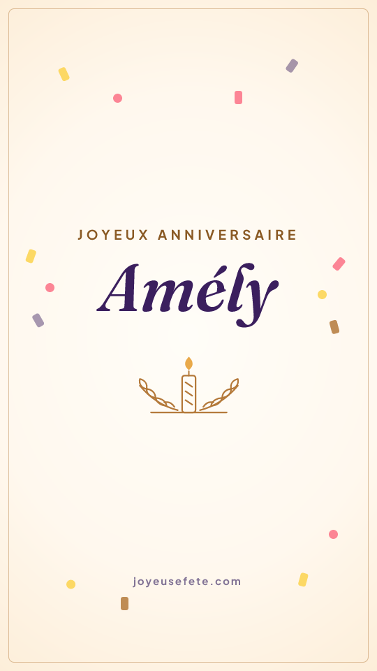 Image « Joyeux anniversaire Amély » au format story