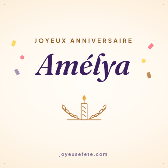 Image carrée « Joyeux anniversaire Amélya » pour WhatsApp