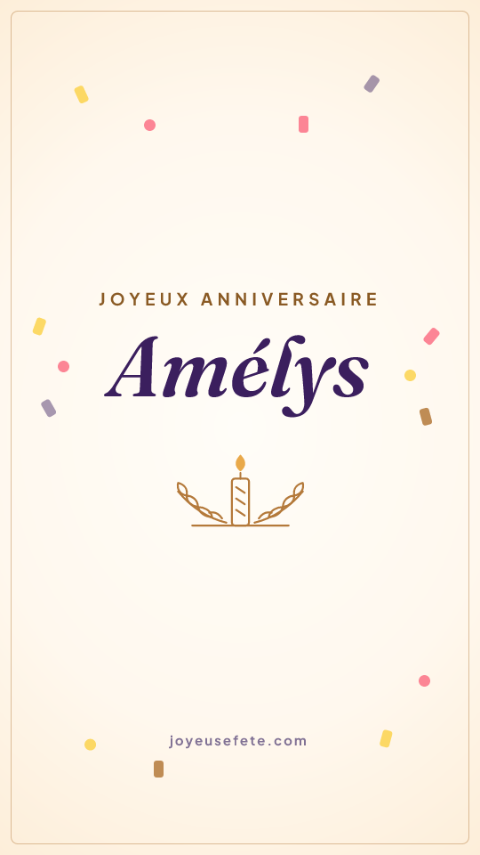 Image « Joyeux anniversaire Amélys » au format story