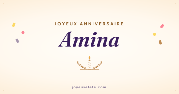 Image « Joyeux anniversaire Amina » au format large