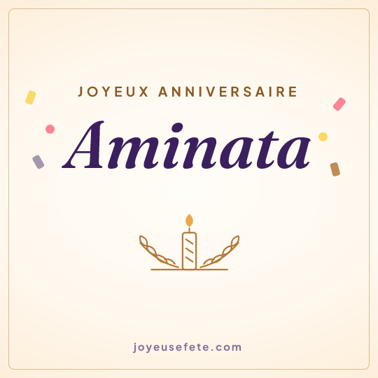Image carrée « Joyeux anniversaire Aminata » pour WhatsApp
