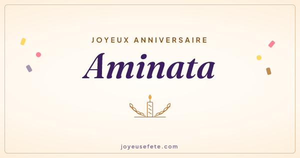 Image « Joyeux anniversaire Aminata » au format large