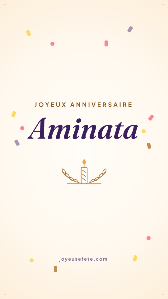 Image « Joyeux anniversaire Aminata » au format story