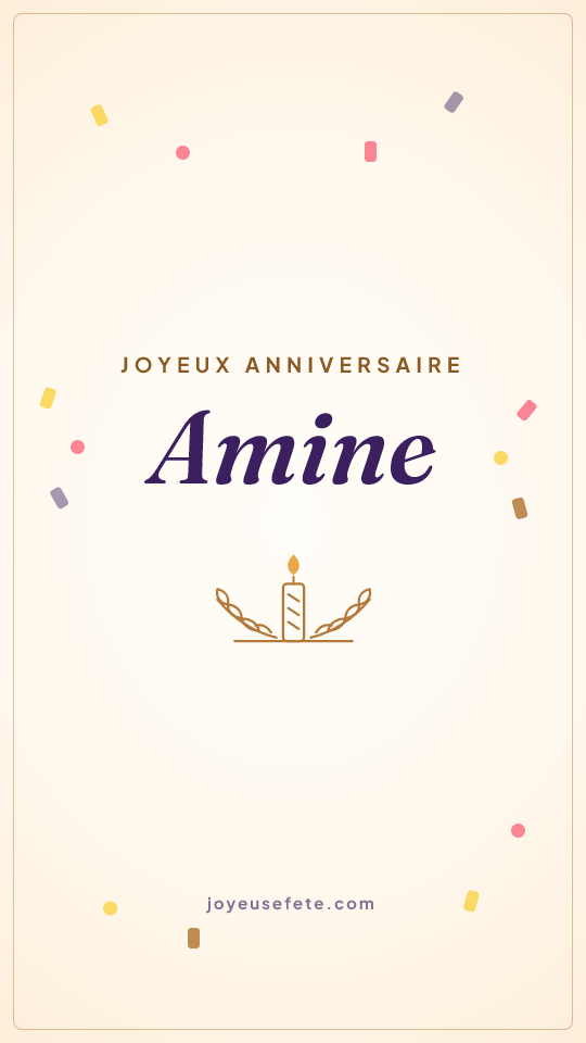 Image « Joyeux anniversaire Amine » au format story