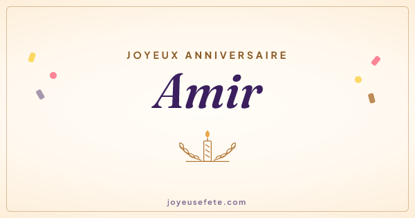 Image « Joyeux anniversaire Amir » au format large