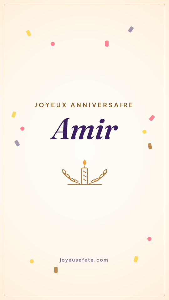 Image « Joyeux anniversaire Amir » au format story