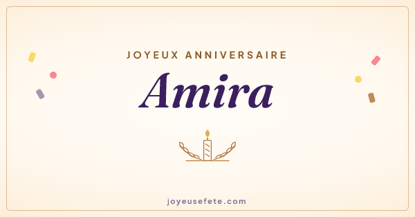 Image « Joyeux anniversaire Amira » au format large