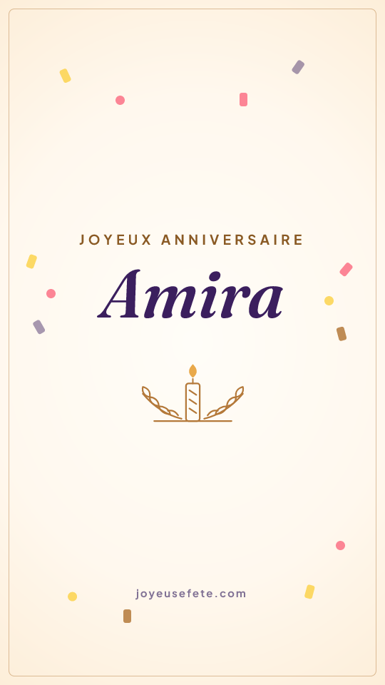 Image « Joyeux anniversaire Amira » au format story