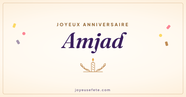 Image « Joyeux anniversaire Amjad » au format large