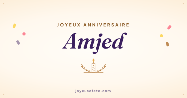 Image « Joyeux anniversaire Amjed » au format large