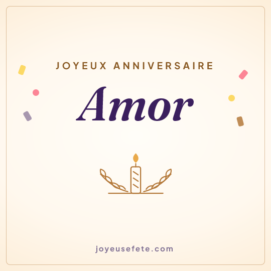 Image carrée « Joyeux anniversaire Amor » pour WhatsApp