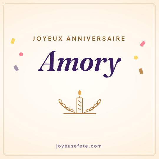 Image carrée « Joyeux anniversaire Amory » pour WhatsApp