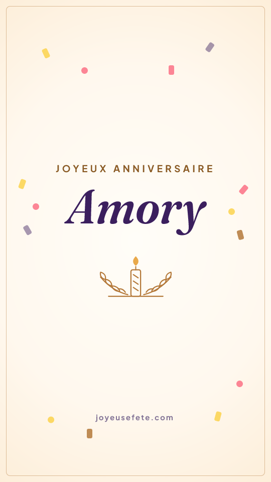 Image « Joyeux anniversaire Amory » au format story