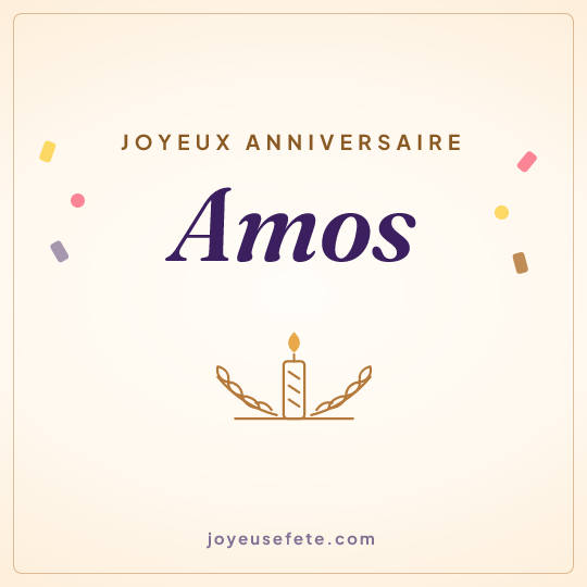 Image carrée « Joyeux anniversaire Amos » pour WhatsApp