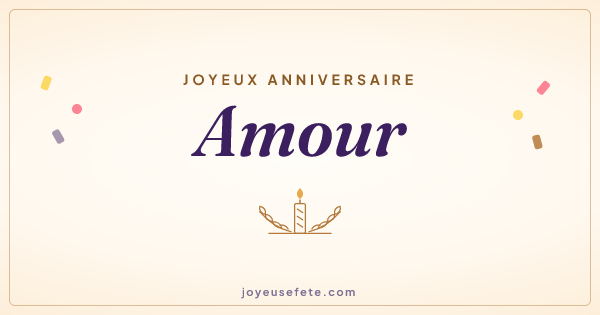 Image « Joyeux anniversaire Amour » au format large