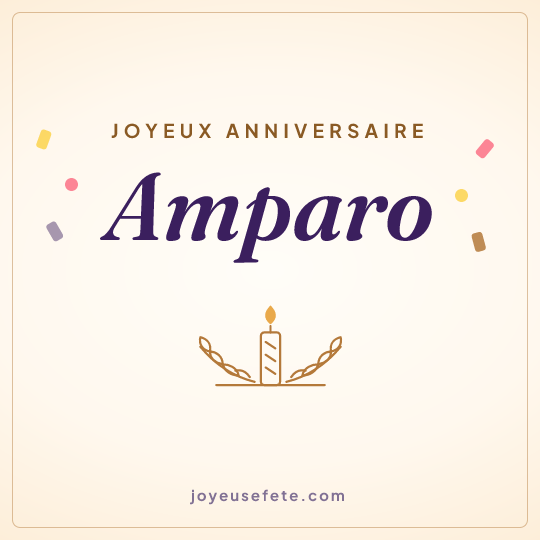 Image carrée « Joyeux anniversaire Amparo » pour WhatsApp