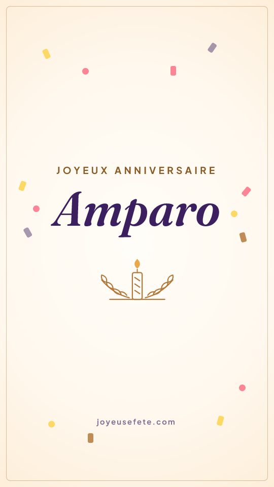 Image « Joyeux anniversaire Amparo » au format story