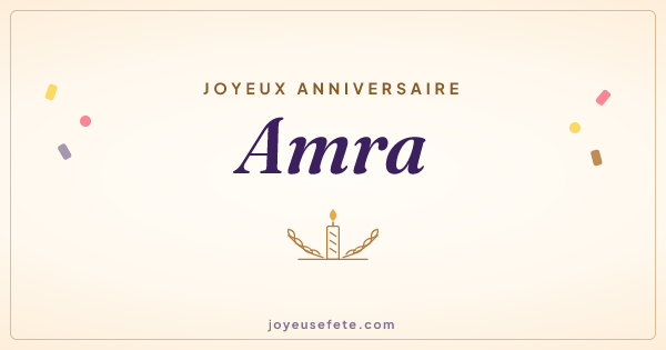 Image « Joyeux anniversaire Amra » au format large