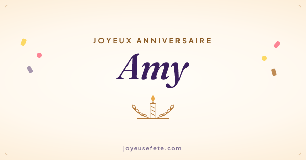 Image « Joyeux anniversaire Amy » au format large